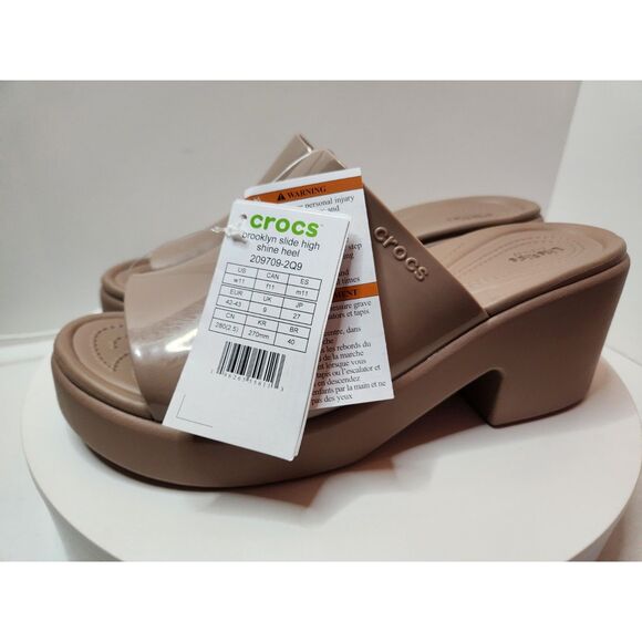 Crocs Brooklyn Slide High Shine Heel | Women's size 11 - Picture 2 of 10